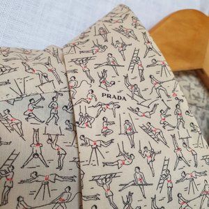 PRADA Dress Shirt w/ Unique Gymnist Print